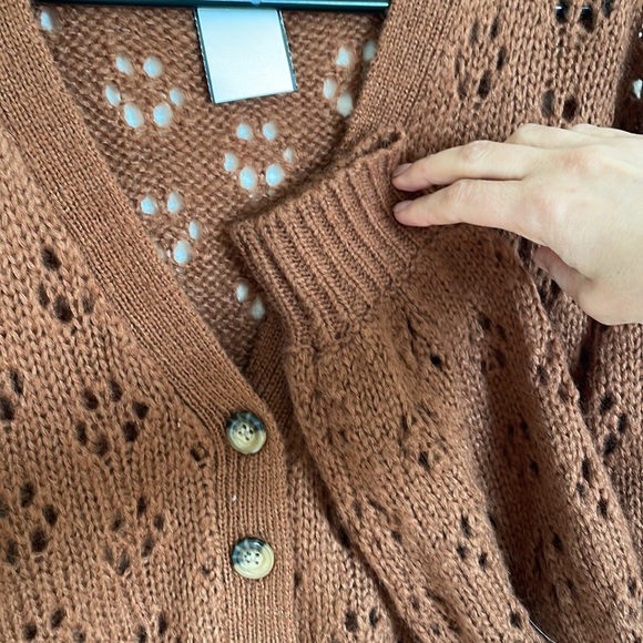 Burnt orange, knitted crop sweater - medium - Picture 2 of 4